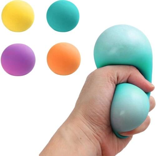 4PC Fidget Toys Stress Ball Stress Relief Squeezing Balls Creative Colorful Soft Novelty Hand Grip Pressure Sensory Toys Gift W