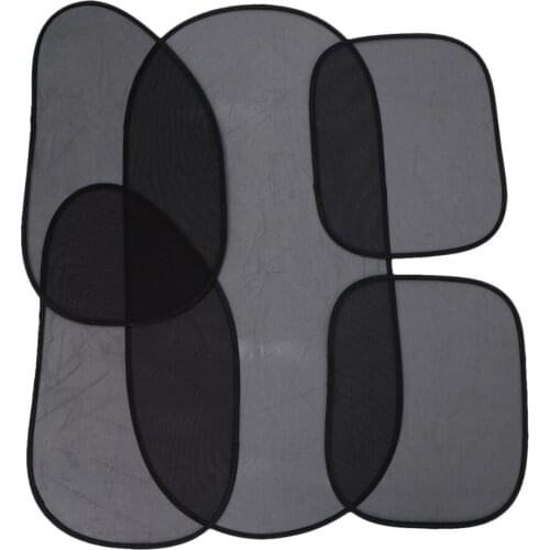 5pcs Foldable Mesh Car Rear Right Left Side Windscreen Cover Car Sunshade Window Suction Cup Sun Visors Shade Sunshade Mesh Cove