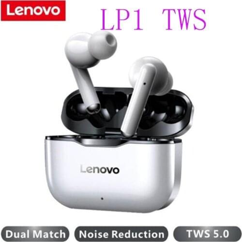 Lenovo Livepods LP1 TWS Wireless Earphone Bluetooth 5.0 Dual Stereo Noise Reduction Bass Touch Control Long Standby 300mAH
