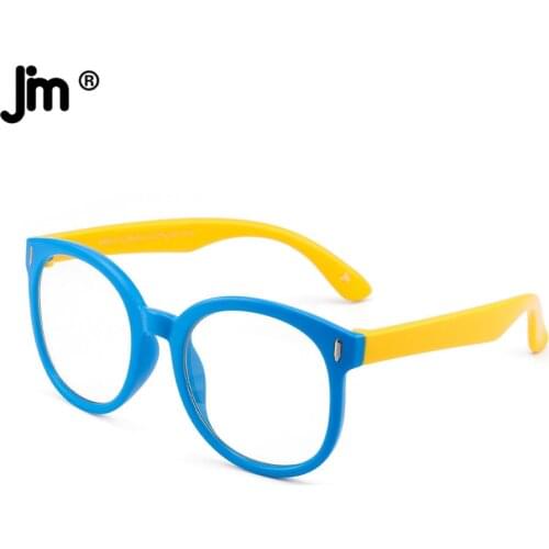 Oversized Round Kids Blue Light Glasses TR Frame Vintage Computer Glasses