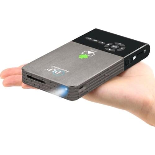 C2 Mini Smart DLP Projector 50 ANSI Lumens 3D HD Rechargeable Wireless WiFi Same Screen Home Theater projector Android 1+8G