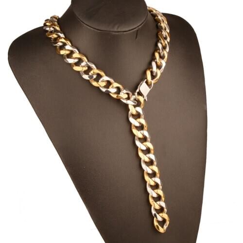 10/13/15/17/19mm New Arrive Xxxtentacion Choker Tail Silver Color&Gold Stainless Steel Cuban Curb Chain Necklace Or Bracelet