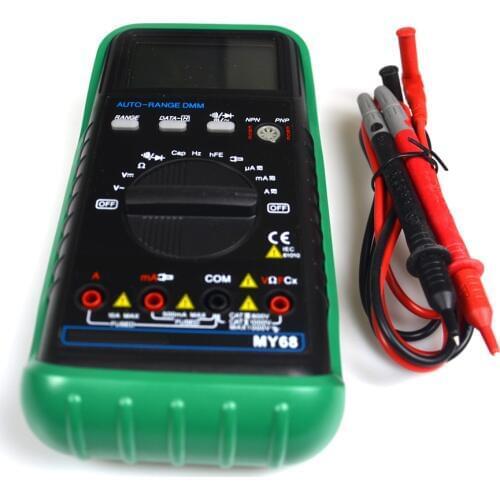 Handheld LCD Auto/manual Range DMM Digital Multimeter DC AC Voltage Current Ohm Capacitance Frequency Meter MY68