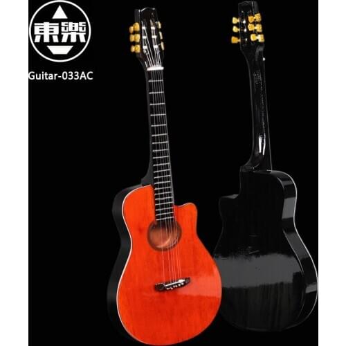 Wooden Handcrafted Miniature Guitar Model guitar-033AC Guitar Display with Case and Stand (Not Actual Guitar! for Display Only!)