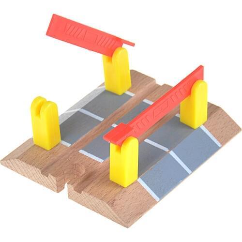 Wooden Railway Accessories Railroad Crossing Bridge Train Slot Track Toys For Baby Children Gift Wooden Track Toys 1 pc