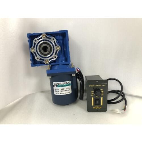 220V AC motor(motor + governor) 40W low speed motor RV40 worm gear motor can CW and CCW motor