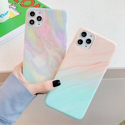 Gradient Smooth Marble Phone Case for IPhone 11 11 Pro Max XR XS Max 7 8 Plus Antishock Soft IMD Tpu Back Cover Capa