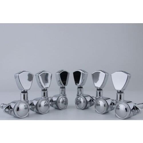 GUYKER 3R3L Chrome Tuners Guitar Models Rear lock string Electric Guitar Machine Heads Trapezium Button