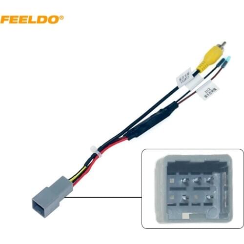 FEELDO Car Parking Rear Camera Video Plug Converter Cable For Honda Fit Greiz City parking Reverse Wire Adapter #HQ6562