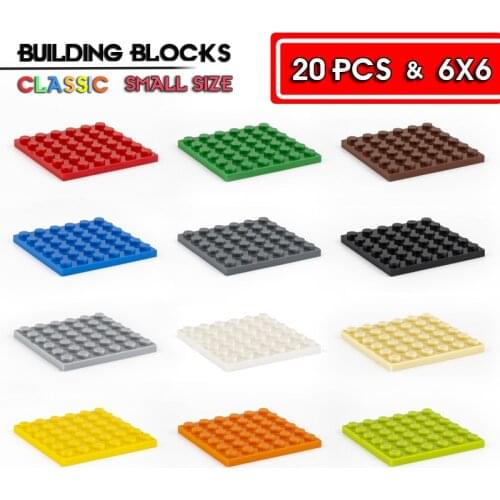20 pieces building blocks 6x6 dot chassis educational creative bricks compatible with brand childrens toys SJJM-08