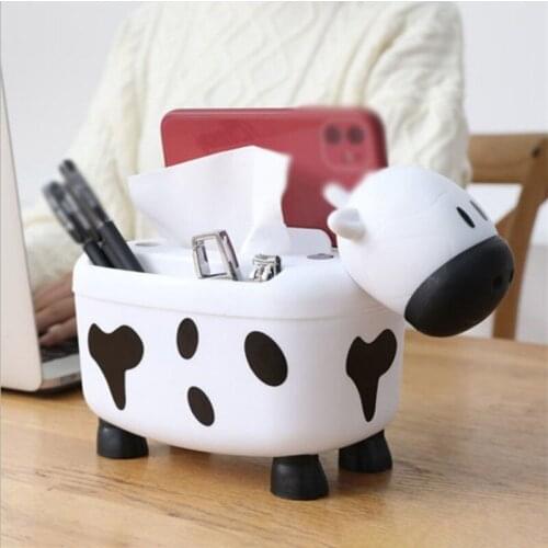 Tissue Storage Box Gold Multi-function Tissue Box Household Milk Cow Paper Towel Tape Table Storage Norbi