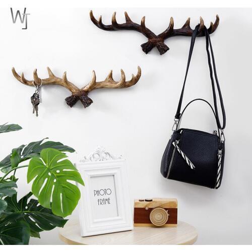 Creative Wall Decoration Antler Hook American Home Personality Deer Head Wall Hanging Key and Coat Hook