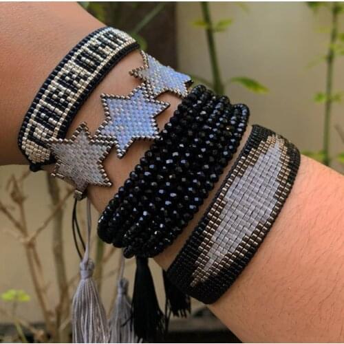 Hot Sale Newest Fashionable Multicolor Miyuki Bracelet Accessories with Turkey Eye Pattern Bracelet Bangle For Women