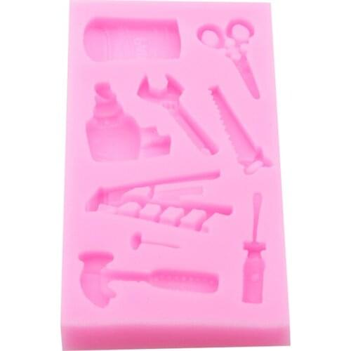 Hardware DIY Tools Spanner Scissors Saw Ladder Silicone Fondant Molds Cake Silicone Mold Chocolat Decorating Tools