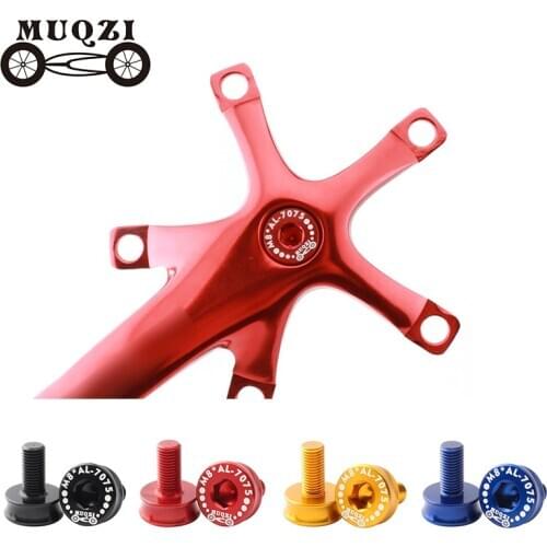 MUQZI 2Pcs Bicycle Square Bottom Bracket Screw MTB Road Bike M8 Crankset Crank Arm Fixing Bolts 7075 Aluminum Alloy Screw