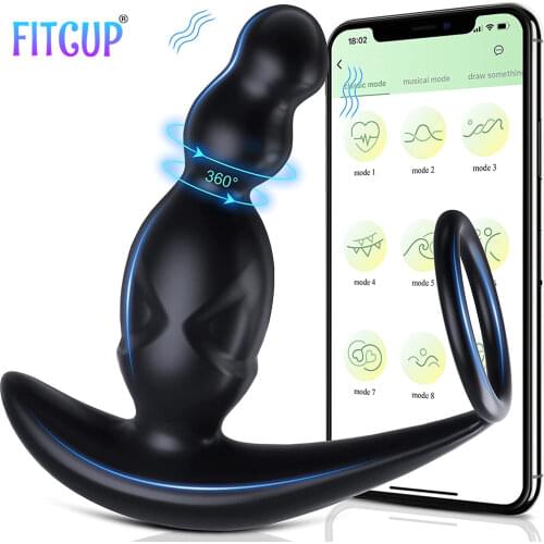 Male Prostate Massage Bluetooth APP Control Anal Plug Vibrator for Men Penis Ring Dildo Butte Plug Vibrator Adult Sex toys Gay