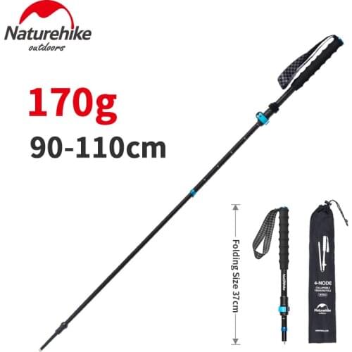 Naturehike ST12 Carbon Fiber Hiking Professional Trekking Poles 4-Sections Ultralight Portable Camping Travel Alpenstock Climing