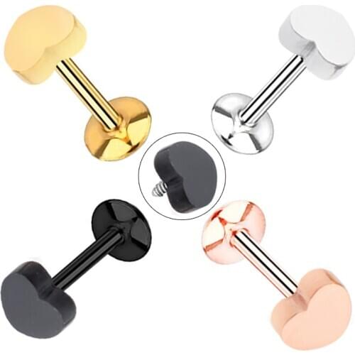 New Product Ear Piercing Lip Body Labret Cartilage Helix Tragus Heart Barbell Bar Earrings Surgical Steel Ear Studs Piercing