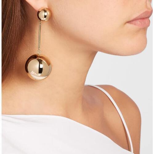 Punk Big Metal Beads Earrings Long Drop Earrings Party Statement Hanging Dangle Earrings Jewelry Accessories For Women Gift