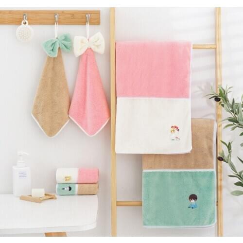 3pcs Polyester Face Hand Towel Kitchen Bath Towel set Absorbent Hotel Bathroom Wash Cloth Family Cartoon Children Kids Gifts