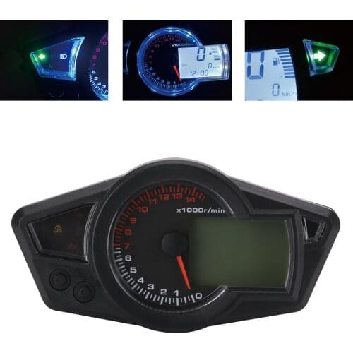 12V Adjustable Motorcycle LCD Odometer Speedometer Tachometer Gauge for 2 4 Cylinder