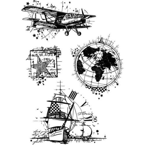 Aircraft ship Transparent Clear Silicone Stamp/Seal for DIY scrapbooking/photo album Decorative clear stamp B0036