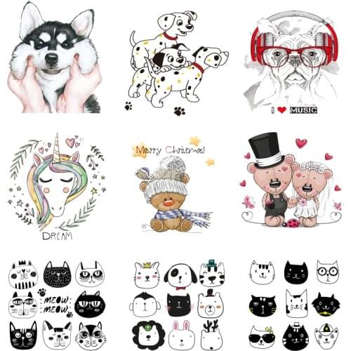Iron-on Transfers for Clothing Patches for Clothes Cute Stickers Diy Cats Patch Flex Fusible Transfer Vinyl Adhesive Stripe A
