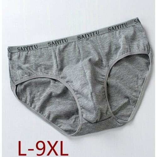 100% Cotton Mens Briefs Plus Size Men Underwear Panties L-9XL Mens Breathable Panties Fat Large Size Comfortable Shorts A43