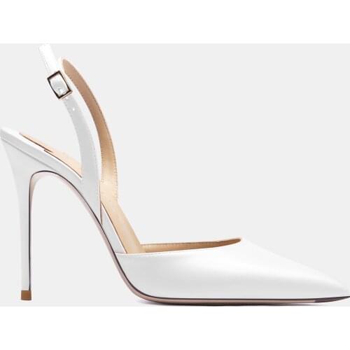 Sexy lady fashion women shoes nude matt leather pointy toe stiletto stripper slingback High heels wedding shoes big size 43