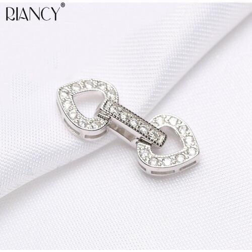 DIY Jewelry Accessories pearl Necklace Bracelet Button love Zircon Multilayer Button long Pearl Necklace Buckle