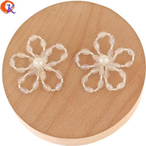 Cordial Design 40Pcs 41*42MM Jewelry Accessories/Crystal Charms/Hand Made/Imitation Pearl/DIY Seed Beads Making/Earring Findings
