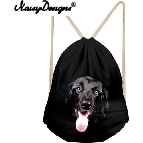 Noisydesigns 3D animals Printing Drawstring Backpack School Shopper Daypack Kids Satchel Softback for women Mochila Infantil