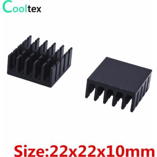 10pcs/lot) 22x22x10mm Aluminum heatsink radiator cooler for Electronic IC LED computers component heat dissipation cooling