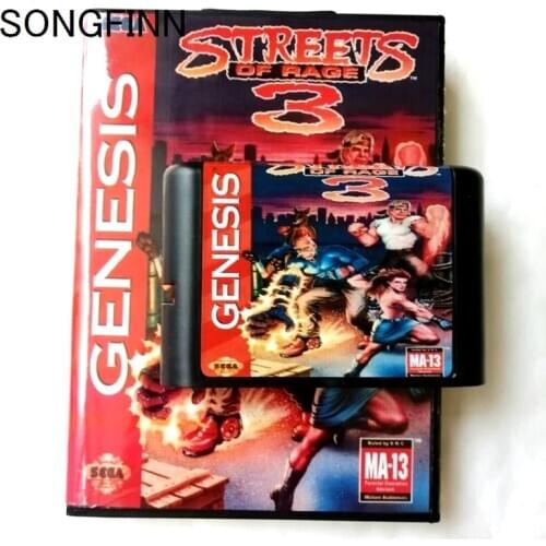 16 bit MD Memory Card With Box for Sega Mega Drive for Genesis Megadrive - Streets Of Rage 3