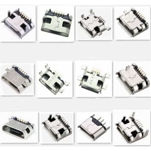 20-60pcs 5 Pin SMT Socket Connector Micro USB Type B Female Placement 12 Models SMD DIP Socket Connector