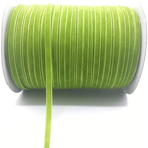 5Yards/lot 1/4" 6mm Green Soft Comfortable Velvet Ribbon Headband Clips Bow Wedding Christmas Decoration