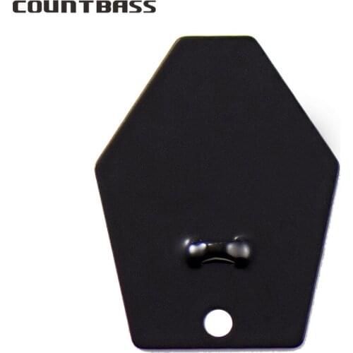 50pcs COUNTBASS Black Swim Jig Blade Stainless Steel Chatterbait Blade, DIY Vibration Jigs, Casting Wobble fishing Jig Lure