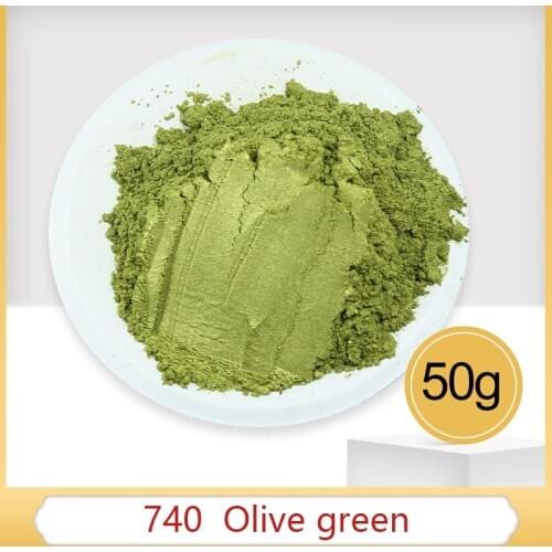 #740 Olive Green Pearl Powder Pigment Acrylic Paint in Craft Art Automotive Paint Soap Eye Shadow 50