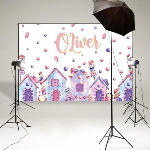BEIPOTO Cartoon Candyland background photography backdrop photo studio customize dessert table banner poster party decor B-922