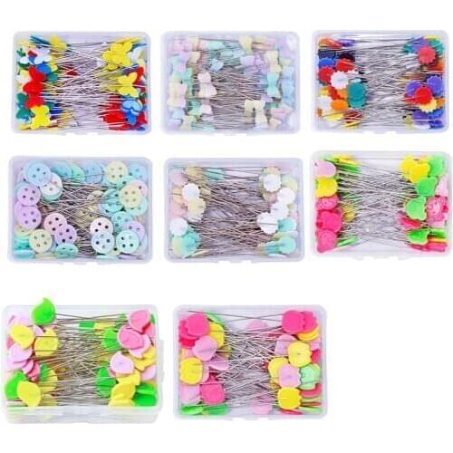 50pcs/set Dressmaking Pins Patchwork Needle Craft Flower Button Head Pins Embroidery Pins For DIY Quilting Sewing Accessories