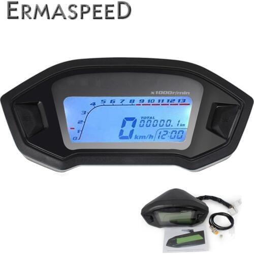 Motorcycle Speedometer Digital LCD 13000rpm Odometer Instrument Panel Dashboard for Motorbike Motocross Dirt Bike Accessories