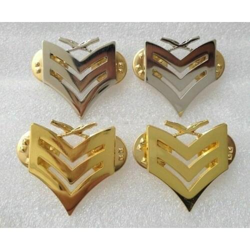 TWO PAIR US USMC MARINE CORPS SERGEANT RANK INSIGNIA METAL BADGE PIN CLASSIC military Store