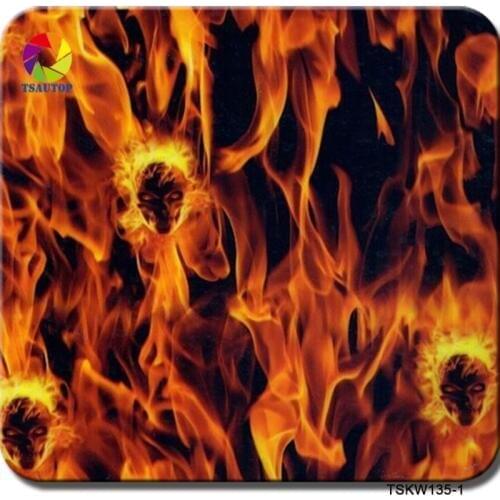 Free shipping TSAUTOP width 0.5m hydrographics water transfer printing foil flame WDF135-1