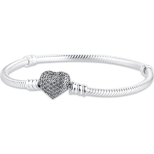 GPY Bracelet Pave Heart Bracelets Women Pulseira Hombre Feminina Masculina Pulseras Silver 925 Sterling jewelry