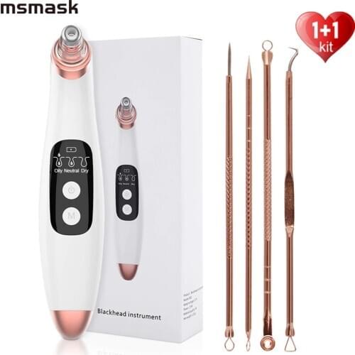 Blackhead Remover Kit Face Skin Vacuum Pore Cleaner Suction Acne Pimple Removal Tool Black Dot Acne Needles Extractor Beauty