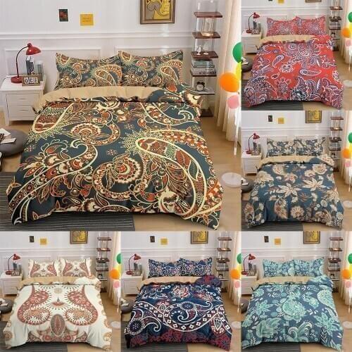 Indian Boho Mandala Decor Paisley Style Bedding Set 2/3PCS With Pillowcase Duvet Cover Queen Comforter Sets Home Textile