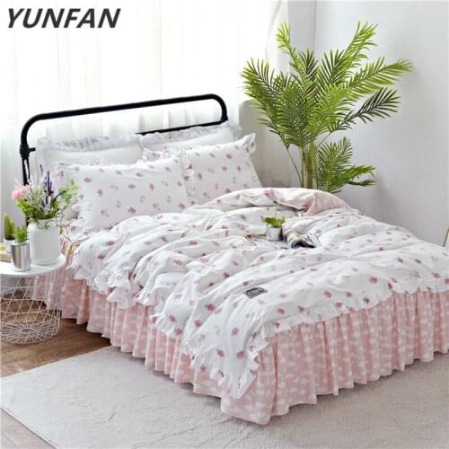 Fruit Strawberry 100% Cotton Super Soft Christmas 3/4pcs Bedding Sets Reactive Print Duvet Cover Sets King Queen Twin Bed skirt