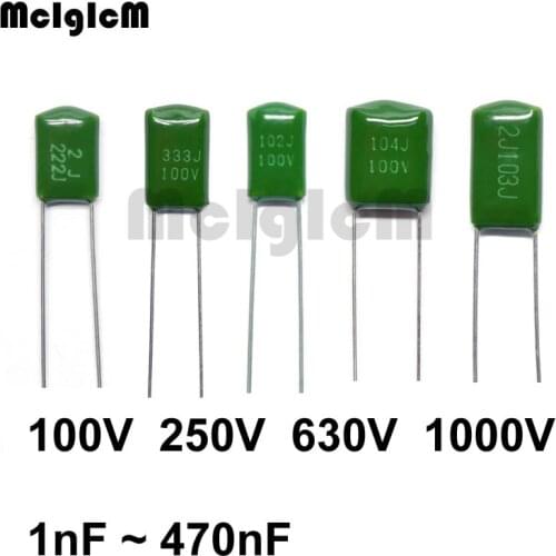 MCIGICM Polyester film capacitor 2A102J 2J102J 2A332J 3A332J 2A562J 2A223J 2A104J 2A154J 2A474J 100V 630V 1000V 1000pF 100nF