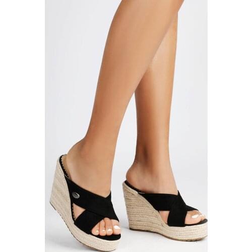 Beautiful Women High Quality Summer High Heels Platform Slippers Ladies Wedges Ladies Muller Sandals