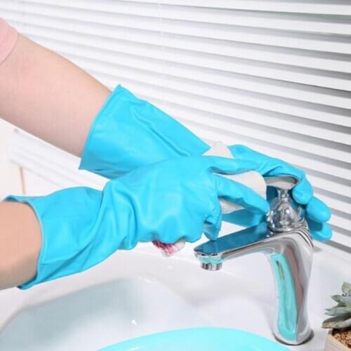 Environmental Protection Latex Long Sleeve Dishwashing Gloves Waterproof Tendon Rubber Cleaning Gloves Kitchen Cleaning Tools